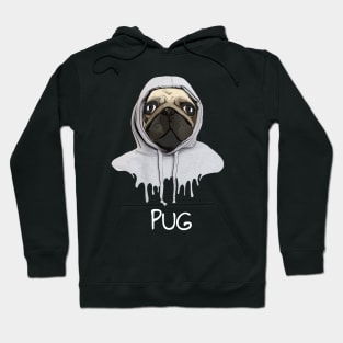 Pug, pug face and hooded sweatshirt, pug lovers, gift for pug lovers Hoodie